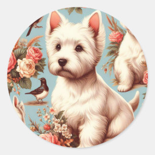 Adesivo Vintage Cute West Highland White Terrier