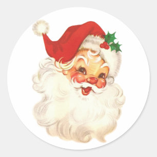 Adesivo vintage da cara do papai noel
