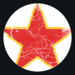 Adesivo Vintage da Estrela Vermelha Comunista<br><div class="desc">Vintage da Estrela Vermelha Comunista</div>