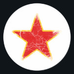 Adesivo Vintage da Estrela Vermelha Comunista<br><div class="desc">Vintage da Estrela Vermelha Comunista</div>