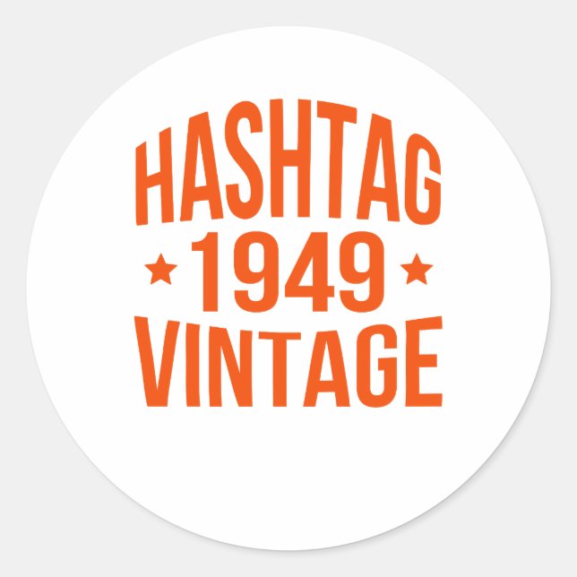 Adesivo Vintage da Hashtag 1949 (Frente)