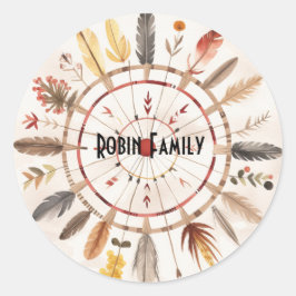 Adesivo Vintage da Tribo de Arte Nativa Americana