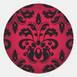 Adesivo Vintage damask gótico preto e vermelho