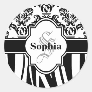 Adesivo Vintage Damask Legal Zebra Stripes