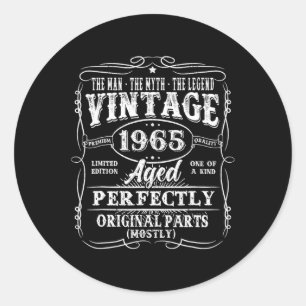 Adesivo Vintage de 60 anos 1965 Man Myth Legend 60th Bir