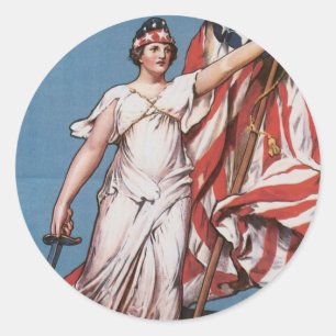 Adesivo Vintage de Chamadas de Liberdade Poster WI