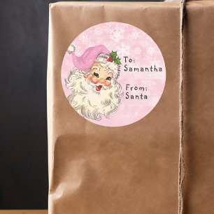 Adesivo Vintage de Papais noeis a criança presente de Nat
