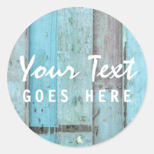Adesivo Vintage de turquesa rústica & boutique de madeira