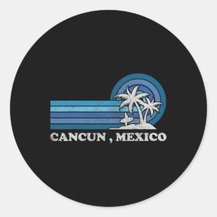 Adesivo Vintage de verão da família Cancun Beach Mexico
