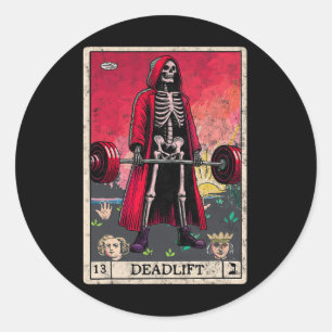 Adesivo Vintage Deadlifo Skeleton Halloween Gym Piada Weig