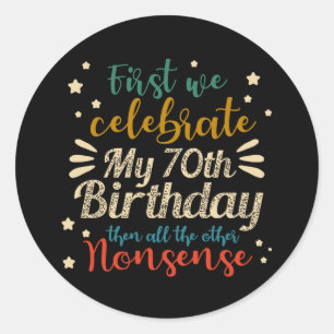 Adesivo vintage decorativo incrível aniversário de 70