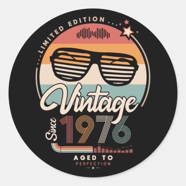 Adesivo Vintage desde 1976 (Frente)