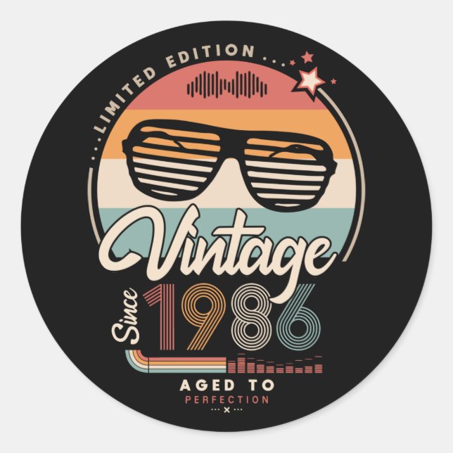 Adesivo Vintage desde 1986 (Frente)