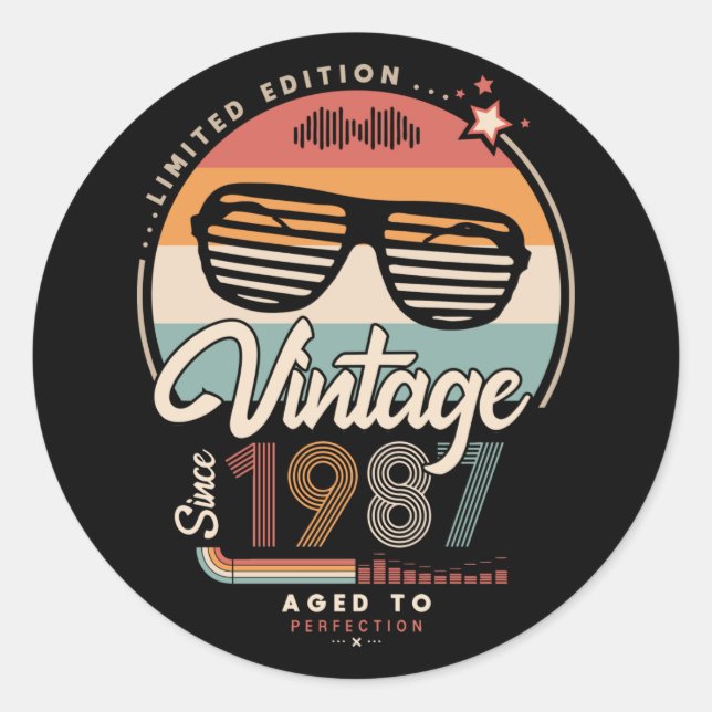 Adesivo Vintage desde 1987 (Frente)