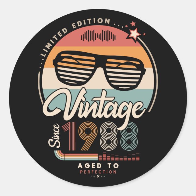 Adesivo Vintage desde 1988 (Frente)