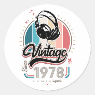 Adesivo Vintage desde fones de ouvido de 1978