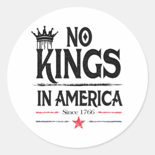 Adesivo Vintage Design No Kings In America Desde 1776 Para
