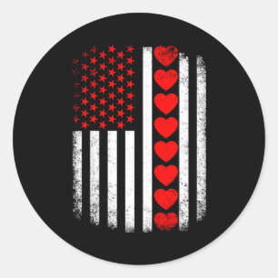 Adesivo Vintage dia dos namorados bandeira americana coraç