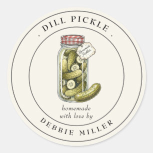 Adesivo Vintage Dill Pickle no frasco de fritura