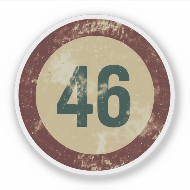 Adesivo Vintage Distressed Number 46 (Frente)
