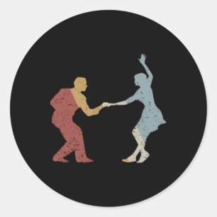 Adesivo Vintage do Estilo de Retro da Dança Swing