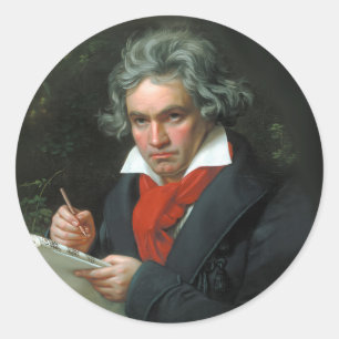 Adesivo Vintage do retrato de Beethoven