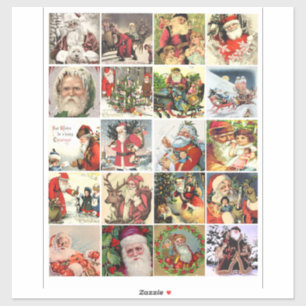 Adesivo Vintage do velho mundo natalino santa claus art