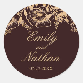 Adesivo Vintage Dourada Burgundy Floral Wedker Vintage