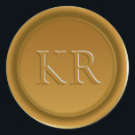 Adesivo Vintage Dourada Elegante Monograma Cera Seal<br><div class="desc">Vintage Dourada Elegante Monograma Cera Seal</div>