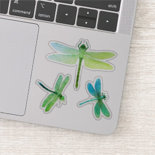 Adesivo Vintage Dragonflies Green Blue