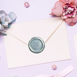 Adesivo Vintage Dusty Blue Classy Inicializa Favor de Casa