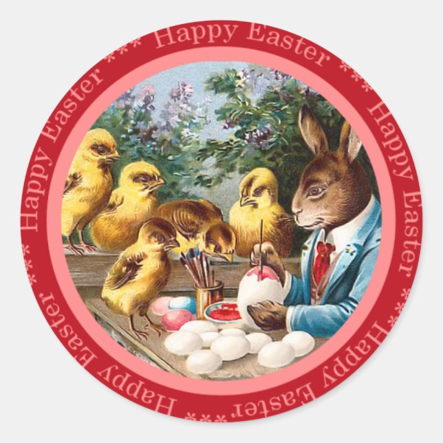 Adesivo Vintage Easter Bunny Sticker (Frente)