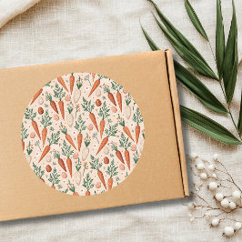 Adesivo Vintage Elegant Carrots with Blossoms and Tiny Egg