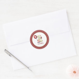 Adesivo Vintage Elephant Birthday ClassRound Sticker