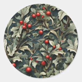 Adesivo Vintage English Holly berry botanical