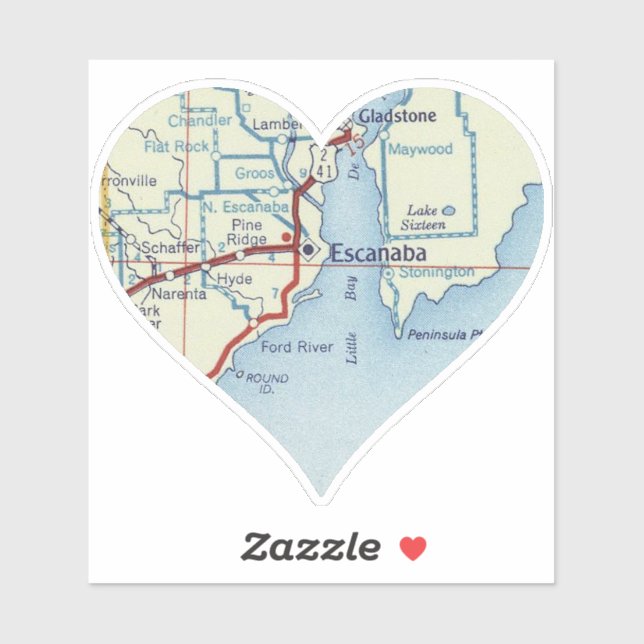 Adesivo Vintage Escanaba MI (Folha)