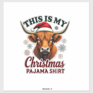 Adesivo Vintage Esta É Minha Camisa De Pijama De Natal Hig