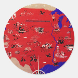 Adesivo Vintage, Estados Unidos da América, mapa do Viagem