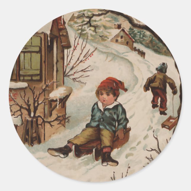 Adesivo Vintage estilo cena de Natal (Frente)