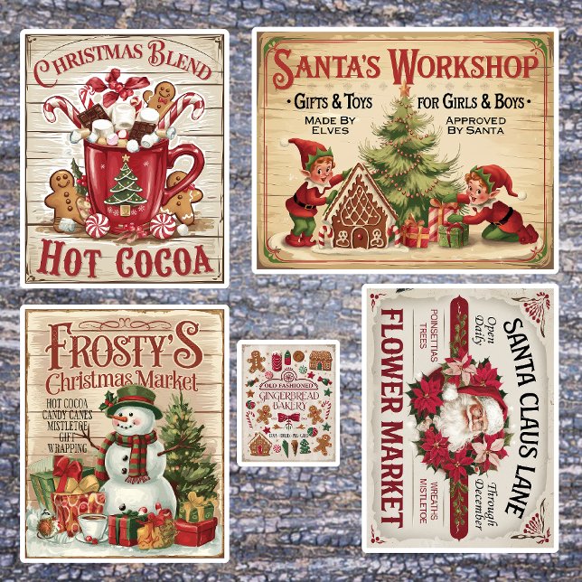 Adesivo Vintage estilo Natal (Criador carregado)