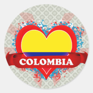 Adesivo Vintage eu amo Colômbia