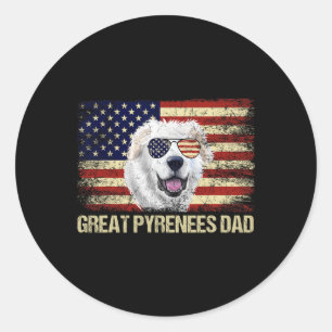 Adesivo Vintage Excelente Pirenéus Pai American Flag Usa 4