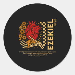 Adesivo Vintage Ezequiel 36-26 Coração De Carne Versículo