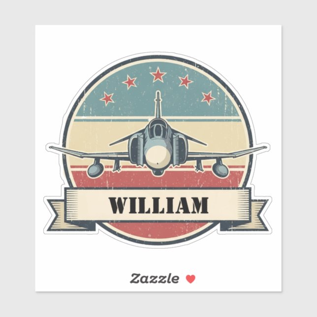 Adesivo Vintage F-4 Phantom Aircraft Aviation Badge (Folha)