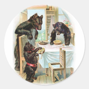 Adesivo Vintage Fairy Tale Classic 3 Bears Sticker