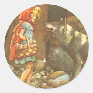 Adesivo Vintage Fairy Tale, Little Red Riding Hood