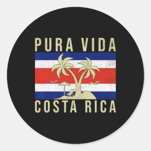 Adesivo Vintage Family Vacage Costa Rica Flag Pura Vida