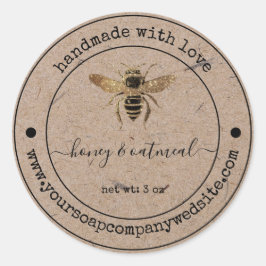 Adesivo Vintage Faux Kraft Paper |Etiqueta de sabão artesa