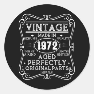 Adesivo Vintage Feita Em 1972