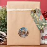 Adesivo Vintage Felry Christmas<br><div class="desc">Feliz Natal para a sua família</div>